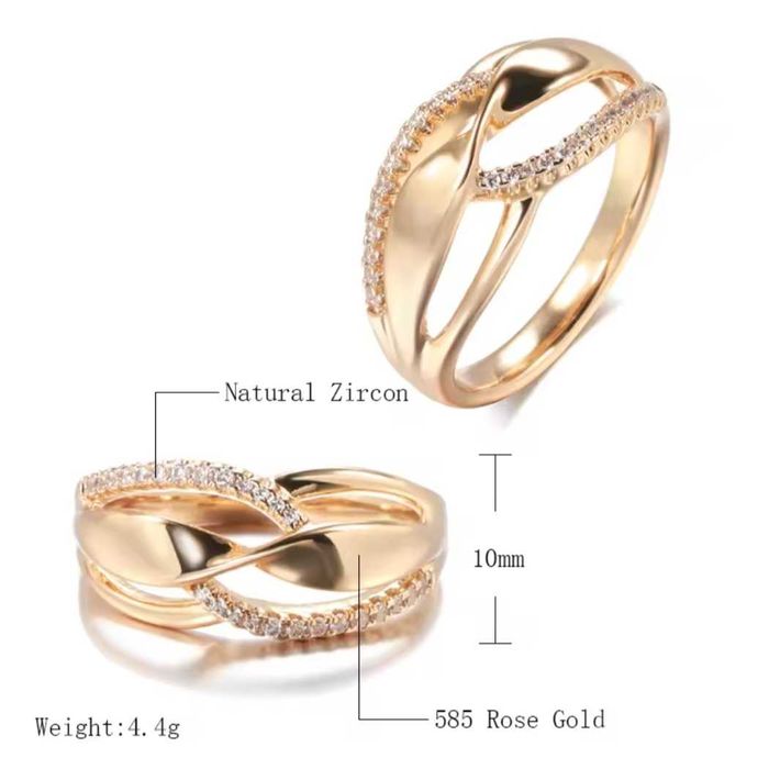 GR9, inel placat aur 14k,zirconiu alb, model superb, nou/marcat