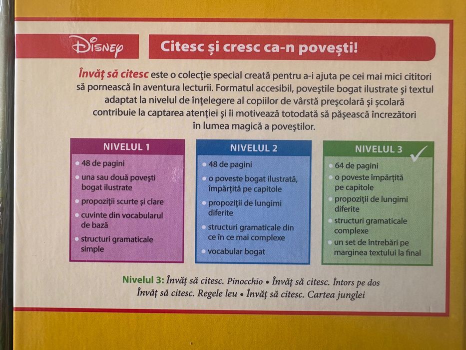 Trei Carticele noi, seria Disney, Invat sa citesc, varsta 5-7 ani