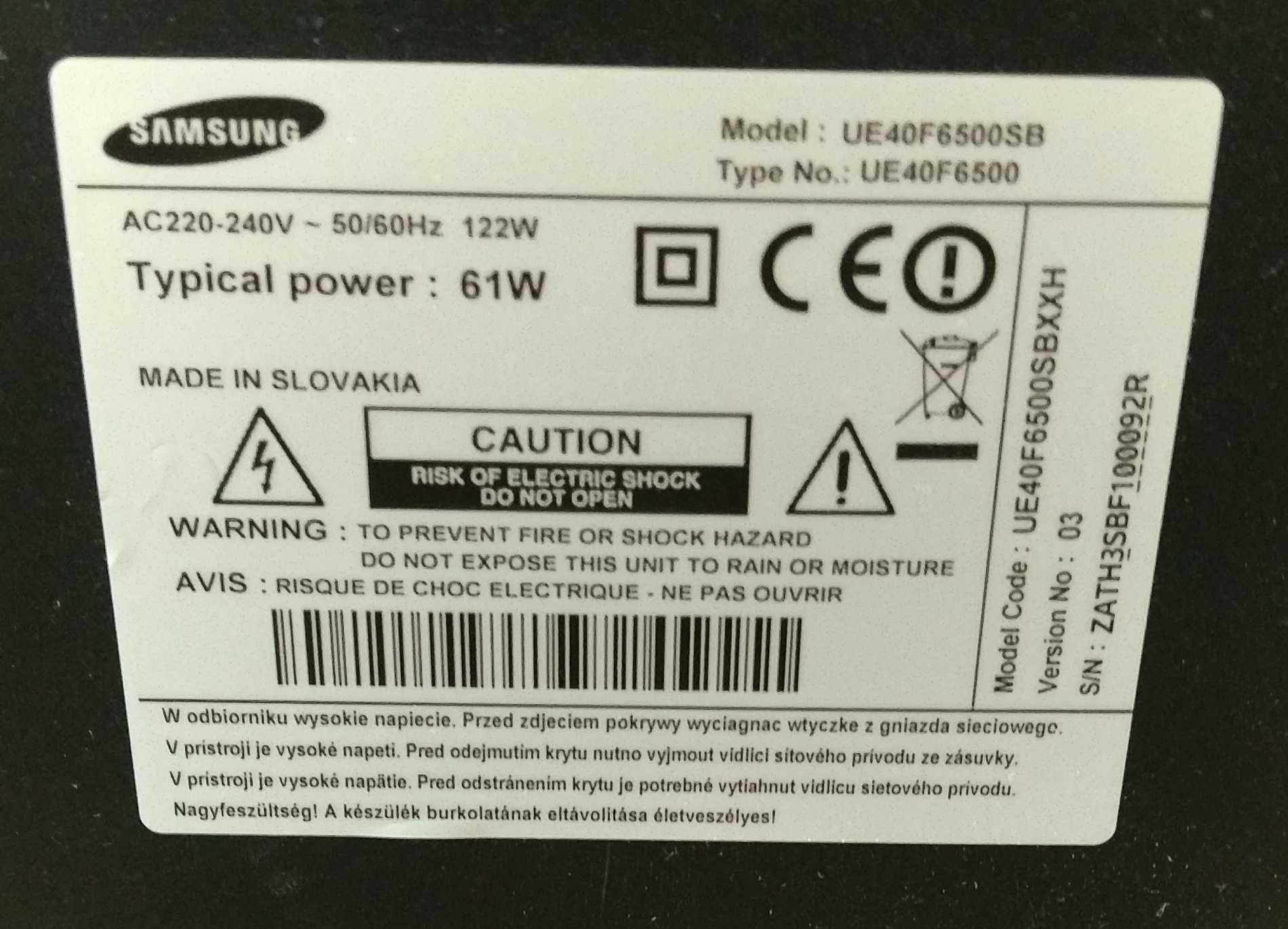 Тв Samsung UE40F6500SB