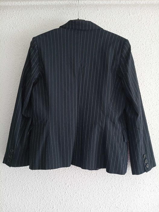 Sacou dama negru cu dungi albe