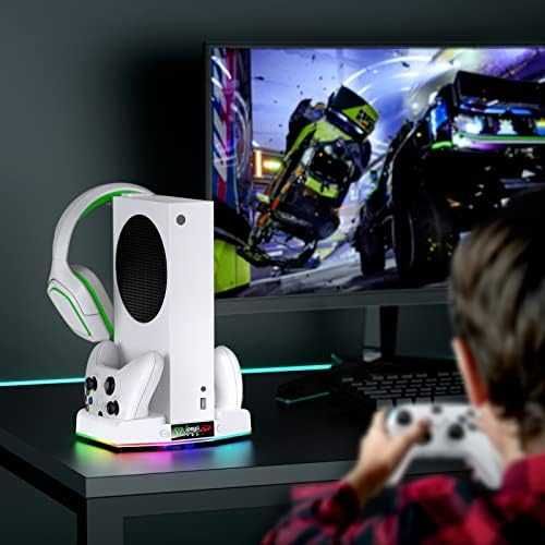Модернизирана стойка за вентилатор Xbox Series S със зарядна станция