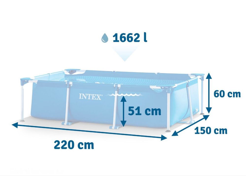 Каркасный бассейн INTEX 220x150x60 sm