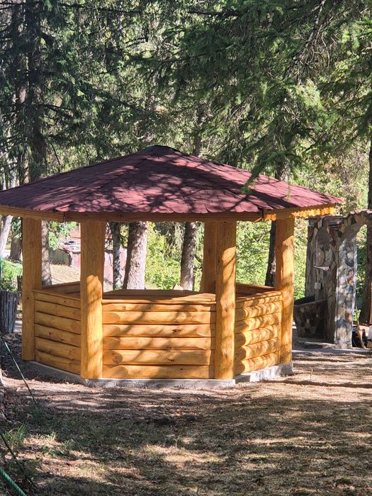 Беседка от трупи изработка