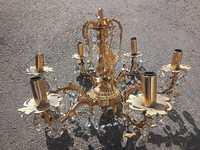 Candelabru din bronz masiv Dore și elemente din cristal in stilul Baro