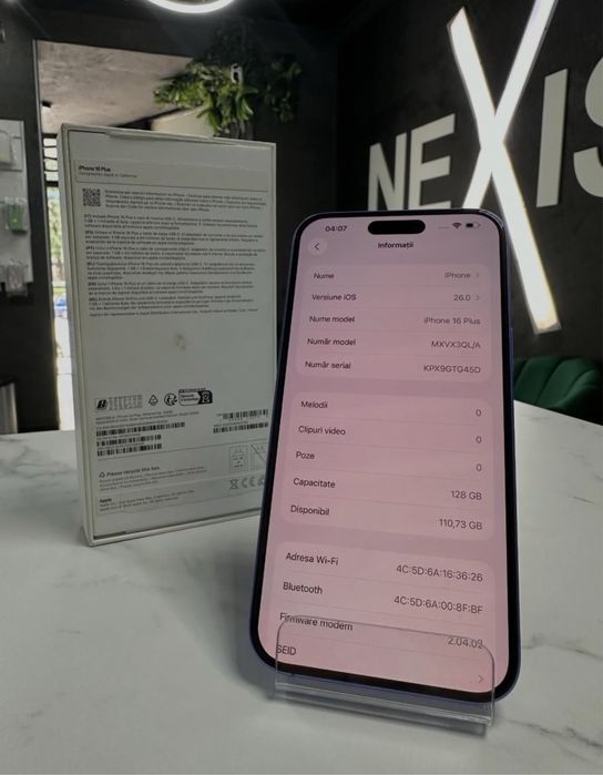 Iphone 16 plus Blue Albastru 128 gb