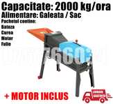 Batoza Porumb Sfarmatoare Galeata Sac 2000kg/h Motor Livrat GRATUIT BN