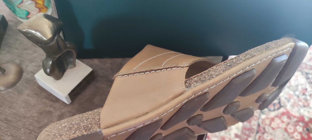 Мъжки чехли  100% телешка кожа