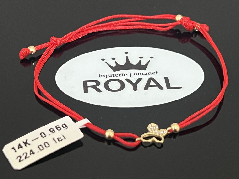 Bijuteria Royal CB : Bratara cu snur bile aur 14k 0,96 grame