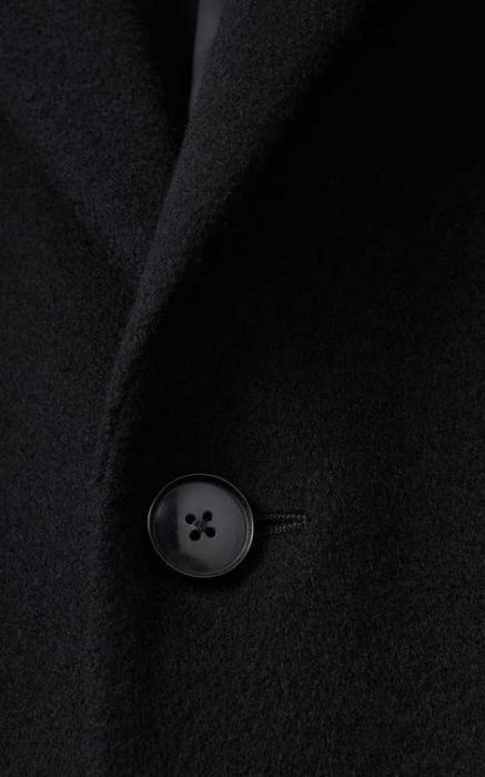 Palton slim premium DIFIRENZE 54 XXL lana moale negru