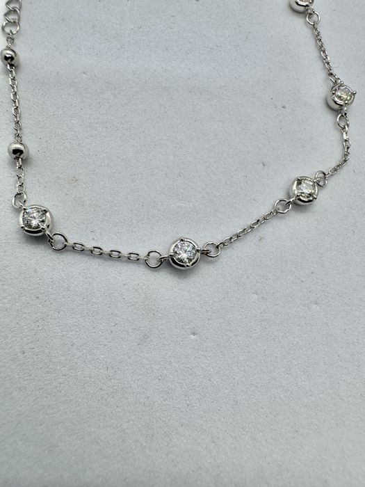 Сребърна гривна с мойсанит (диамант) 0.5 карата