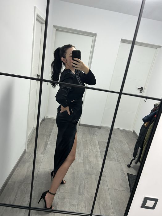 Rochie neagra, lunga, Zara, noua, marimea M