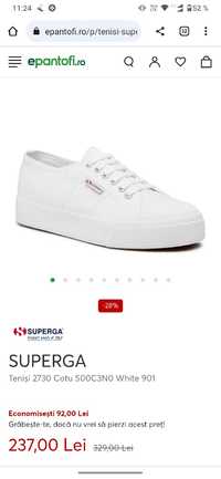 Tenisi albi dama Superga