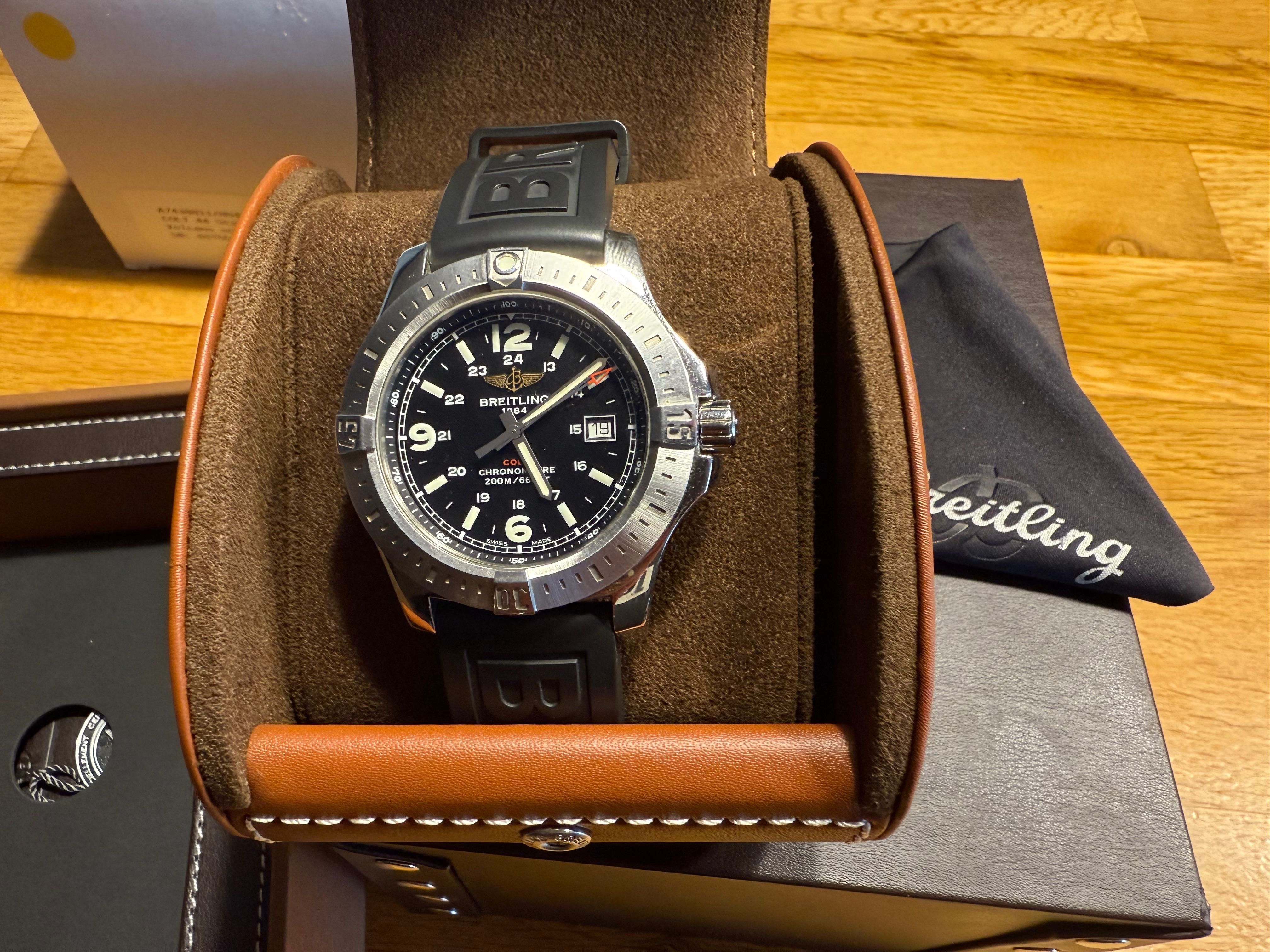 Breitling Colt Aviatic A74388 Оригинален, кутии и документи, 44mm, Нов