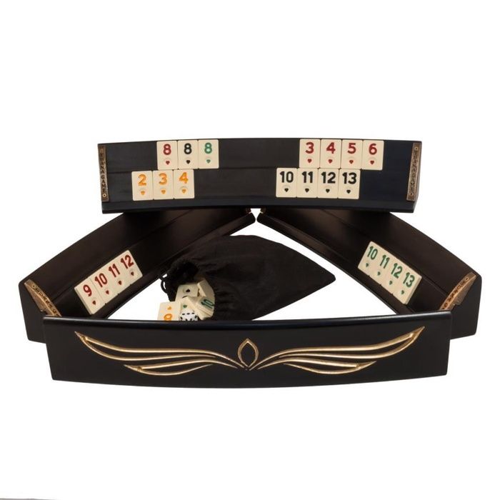 Joc de remi, rummy, remy din lemn masiv semirotund. Wing 4610.GLD