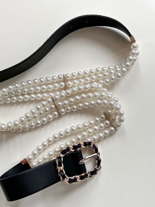 Ефектен колан с перли