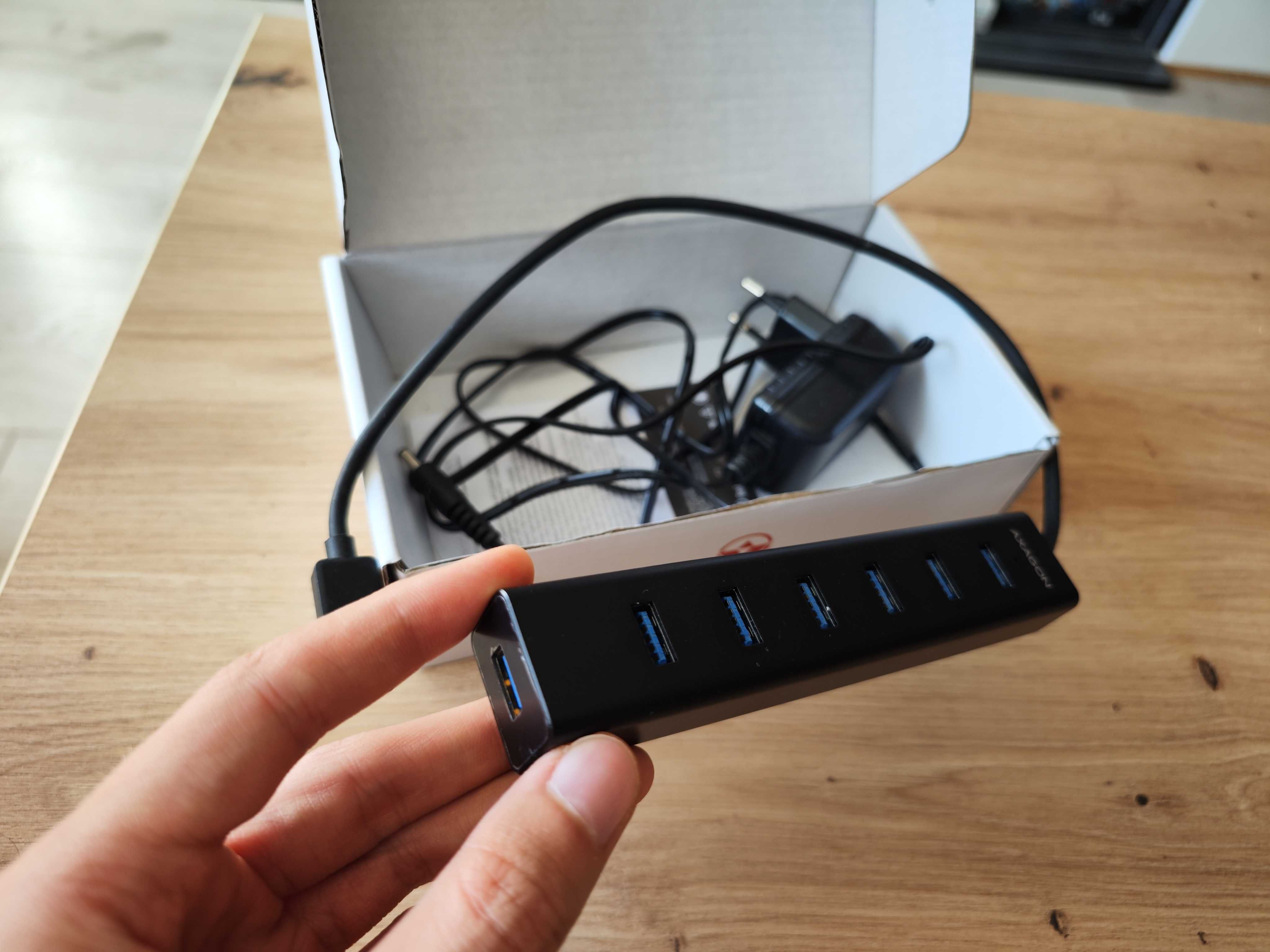 Powered USB хъб ( разклонител, удължител ) AXON 7 порта USB 3.0
