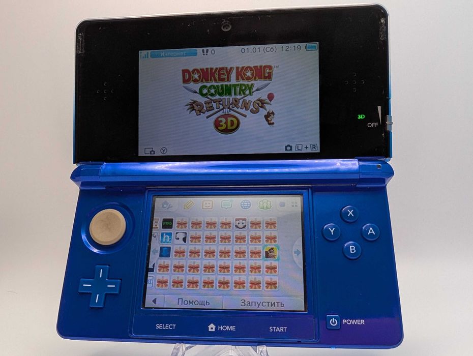 Nintendo 3DS old (Cobalt Blue, 64гб, прошитая, с играми, новый АКБ)