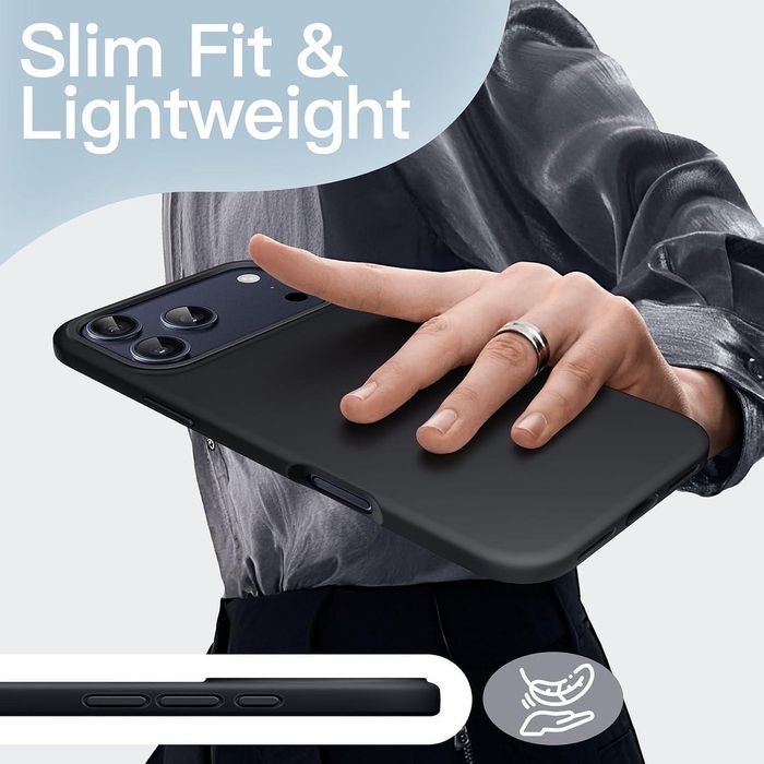 Матов силиконов кейс за apple iphone 17 pro max - черен