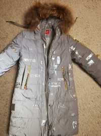 Пальто пуховик зимнее для девочки