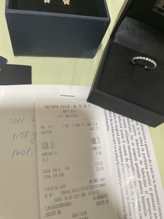 Vand inel aur alb 18k cu diamante!