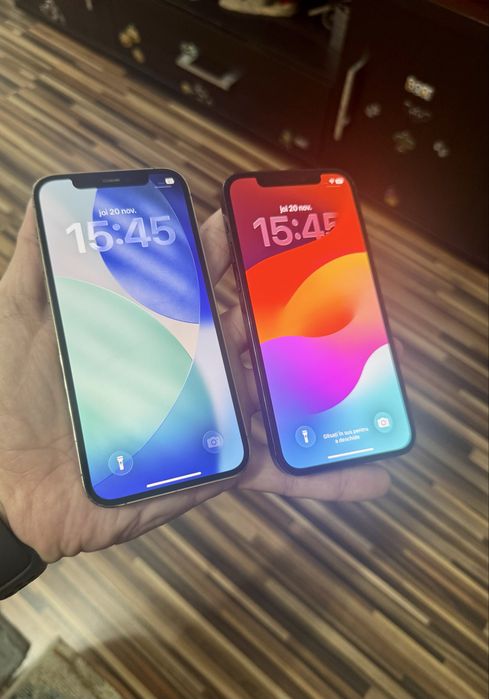 iPhone 12 PRO gold, albastru, memorie 128Gb, baterie 80%, husa, frumos