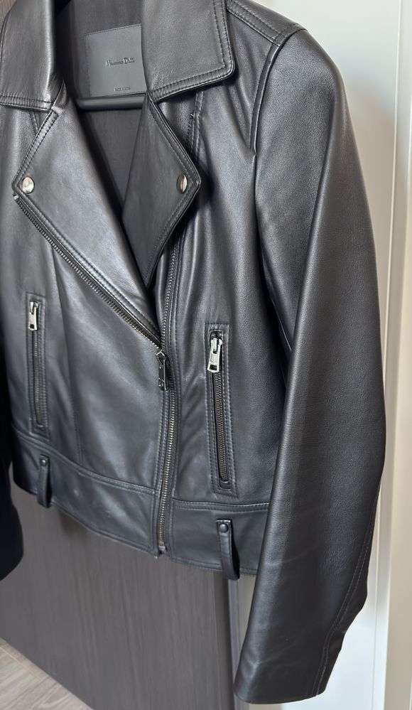 Geacă de piele de damă Massimo Dutti - XS - Neagră