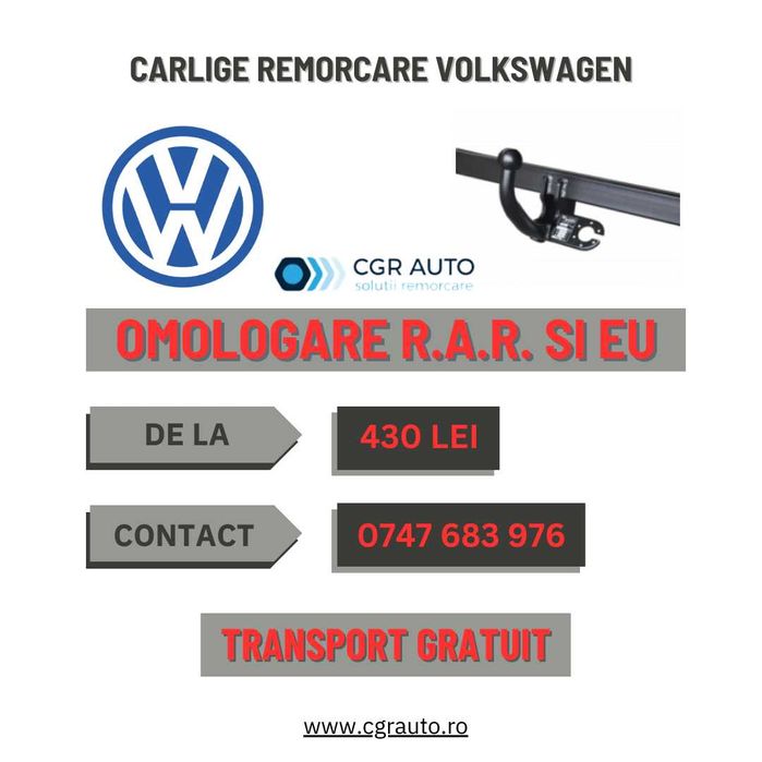 Carlige remorcare Volkswagen - 5 Ani Garantie