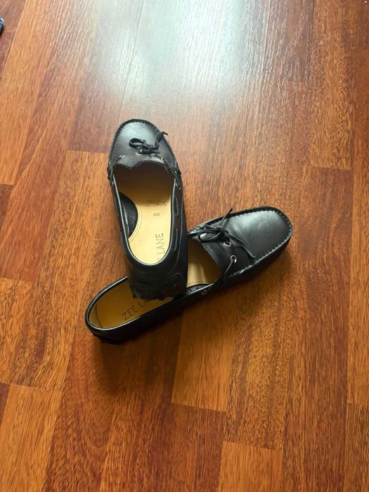 Pantofi dama negri, piele bovina, gen mocasini