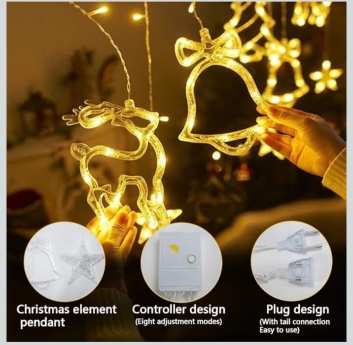 Instalatie Crăciun 3.5 m – 8 Moduri de Iluminare, Alb Cald