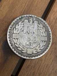 Moneda din argint 1932, 100 lei Carol.