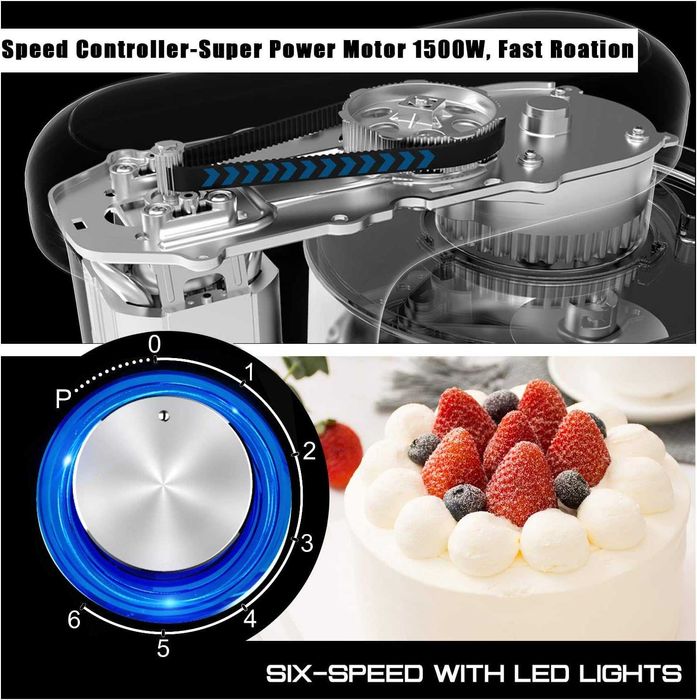 Mixer bucatarie Profesional cu Bol 1500W 8L 6vitz, REDUS de la 1380RON