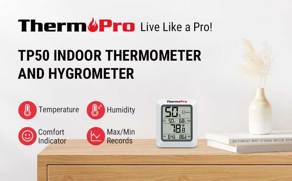 Професионален термометър - хигрометър ThermoPro TP50
