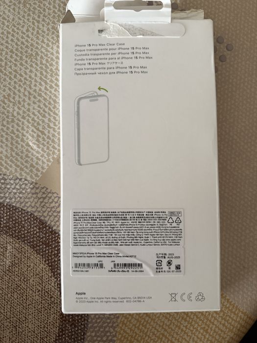 Чисто нов!Оригинален калъф Apple iPhone 15 Pro max Clear case magsafe