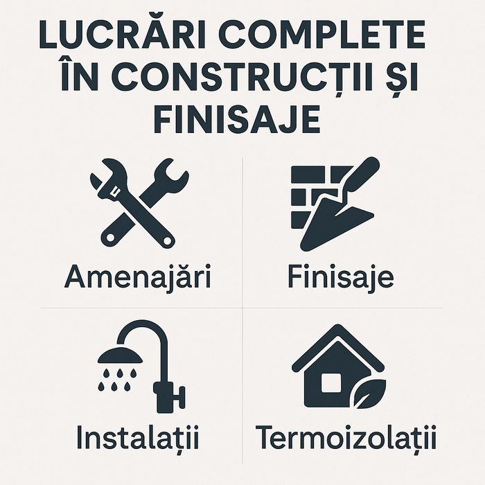Lucrări complete în construcții și finisaje