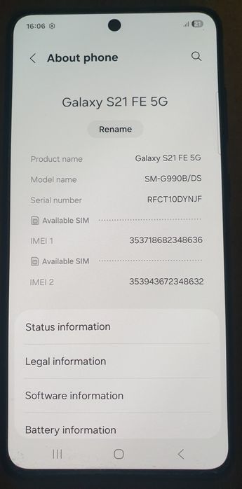 Samsung Galaxi  S 21 FE  5G.
