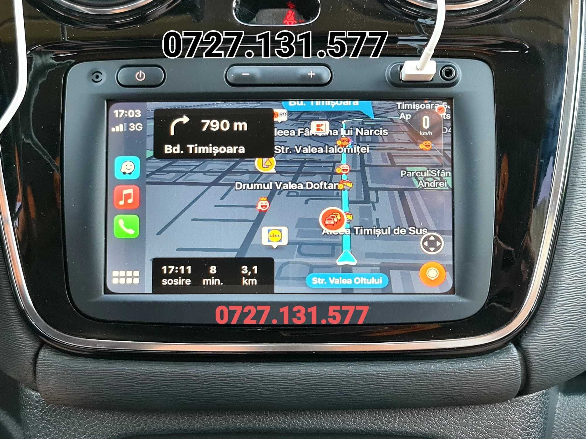 Dacia Navigatie Android Auto Apple CarPlay Harta Full Gps Logan Duster