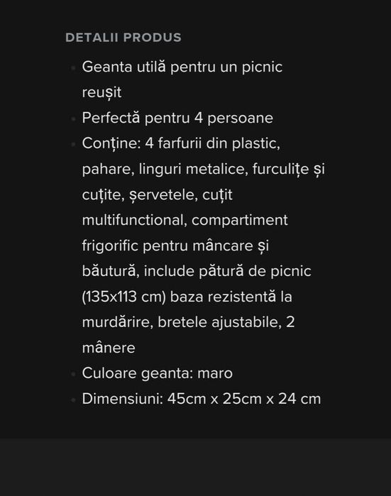 Geanta pentru picnic