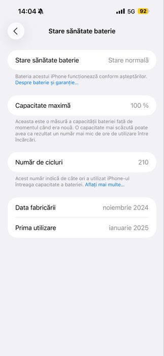 Iphone 16 plus baterie 100%