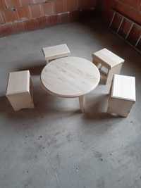 Masa rotunda joasa cu 4 scaune