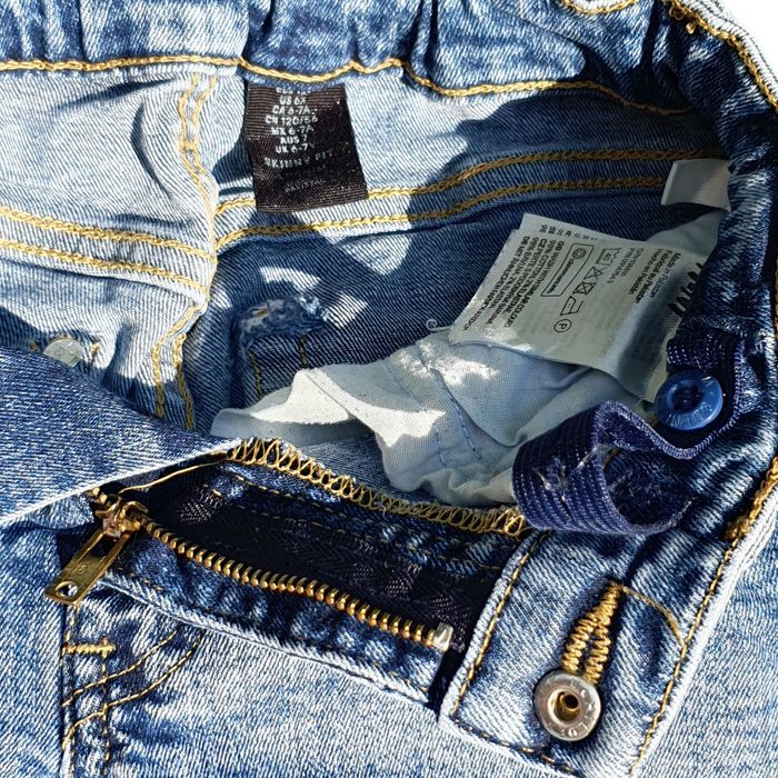 Blugi H&M 6-7 ani, 116-122, fete, bumbac, elastici