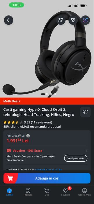 HyperX Cloud Orbit S noi garantie 2 ani