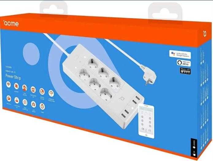 Acme SH3305 Smart WI-FI Разклонител Напреженова Защита от Токови Удари