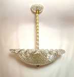 Plafoniera, lustra MCM Art Deco, sticla Barovier Toso Murano, vintage
