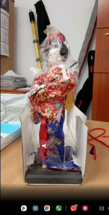 Японска кукла гейша и самурай ръчна изработка/ Japan doll geisha and s