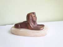 Statuie Sfinx Egipt metal rosiatic piatra alabastru naturala vintage