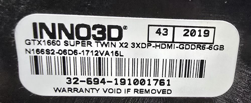 Placa video Inno3D GeForce® GTX 1660 Super TWIN X2, 6GB GDDR6, 192-bit