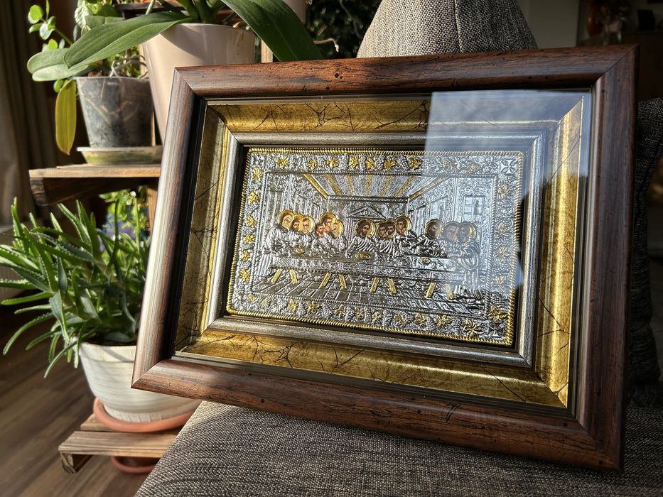 ICOANA Argint si Aur HAND MADE Grecia 33x25x3.5