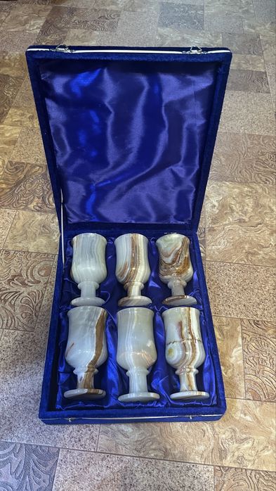 Бокалы из оникса в подарочной коробке 6шт