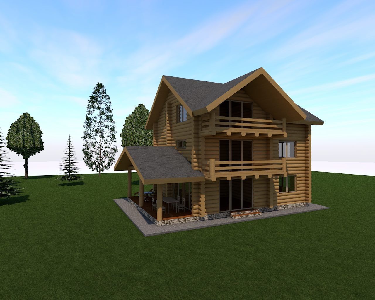 Casa, cabana Bustean ,se vinde De pe stoc  lemn rotund Log House
