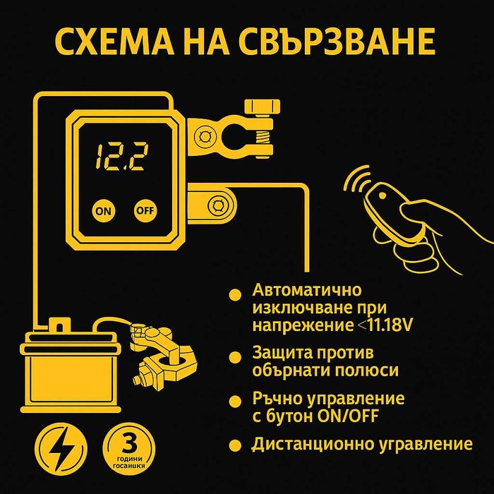 Ключ маса с дистанционно изключване на акумулатор 12/24V, 240A